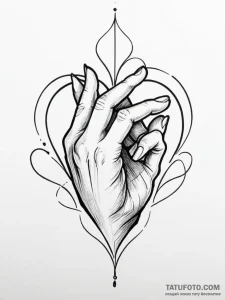 Tattoo design a hand covering a heart, symbol... - эскиз тату (№1751018552_0, 27.06.2025 10:02) — Tatufoto.com