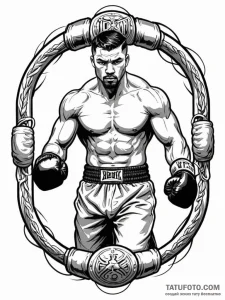 Tattoo design a boxing ring with a powerful f... - эскиз тату (№1751019150_0, 27.06.2025 10:12) — Tatufoto.com