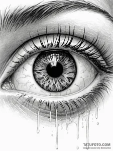 A photorealistic rendering of a human eye, sh... - эскиз тату (№1751019228_0, 27.06.2025 10:13) — Tatufoto.com