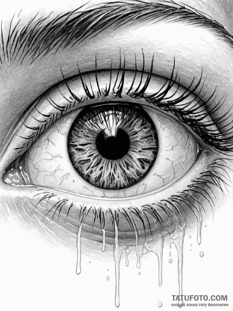 A photorealistic rendering of a human eye, sh... - эскиз тату (№1751019228_0, 27.06.2025 10:13) — Tatufoto.com