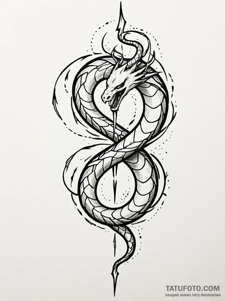 Tattoo design an uroboros serpent whose body... - эскиз тату (№1751019751_0, 27.06.2025 10:22) — Tatufoto.com