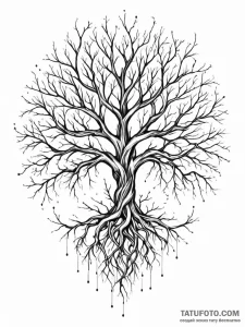 Tattoo sketch an abstract pattern of roots sp... - эскиз тату (№1751019983_0, 27.06.2025 10:26) — Tatufoto.com
