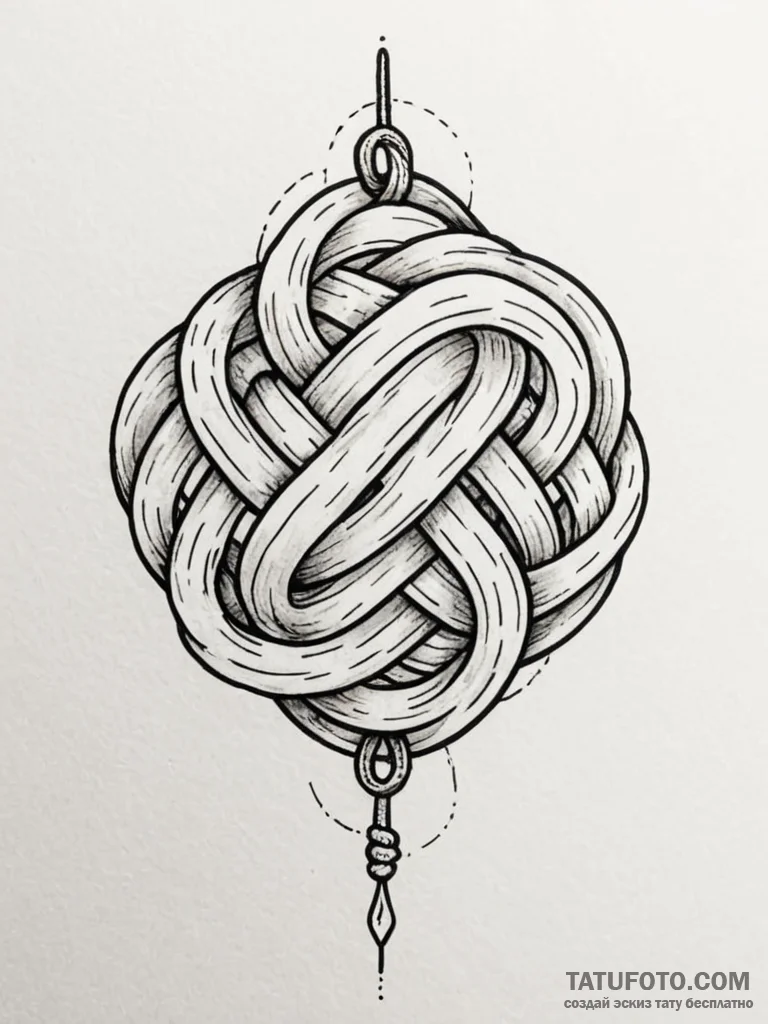 Tattoo design a beautiful, complex knot that... - эскиз тату (№1751020226_0, 27.06.2025 10:30) — Tatufoto.com