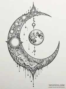 Tattoo design a celestial body, like a moon,... - эскиз тату (№1751020449_0, 27.06.2025 10:34) — Tatufoto.com
