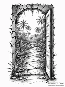 Tattoo design a single, open doorway standing... - эскиз тату (№1751021050_0, 27.06.2025 10:44) — Tatufoto.com