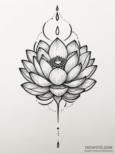Tattoo design a lotus flower with its petals... - эскиз тату (№1751022045_0, 27.06.2025 11:00) — Tatufoto.com