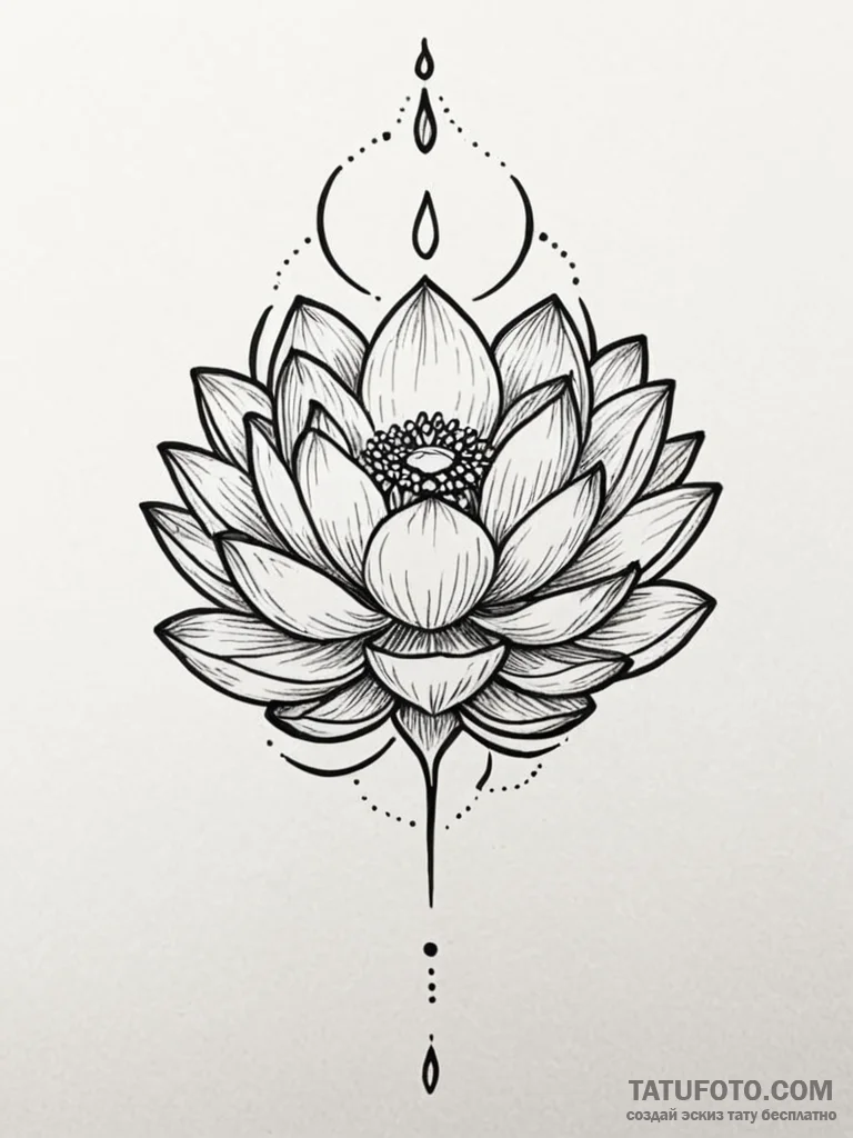 Tattoo design a lotus flower with its petals... - эскиз тату (№1751022045_0, 27.06.2025 11:00) — Tatufoto.com