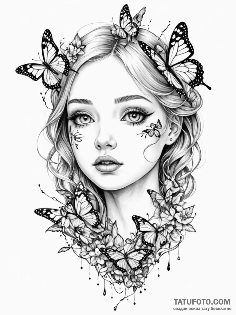 Tattoo design a porcelain doll's face, beauti... - эскиз тату (№1751022121_0, 27.06.2025 11:02) — Tatufoto.com
