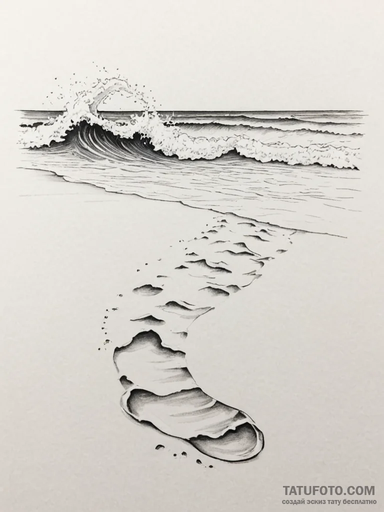Tattoo sketch a single, powerful wave washing... - эскиз тату (№1751022511_0, 27.06.2025 11:08) — Tatufoto.com