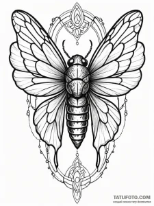 Tattoo design a cicada with wings that look l... - эскиз тату (№1751022969_0, 27.06.2025 11:16) — Tatufoto.com