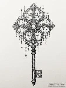 Tattoo design a beautiful, intricate key, but... - эскиз тату (№1751023049_0, 27.06.2025 11:17) — Tatufoto.com