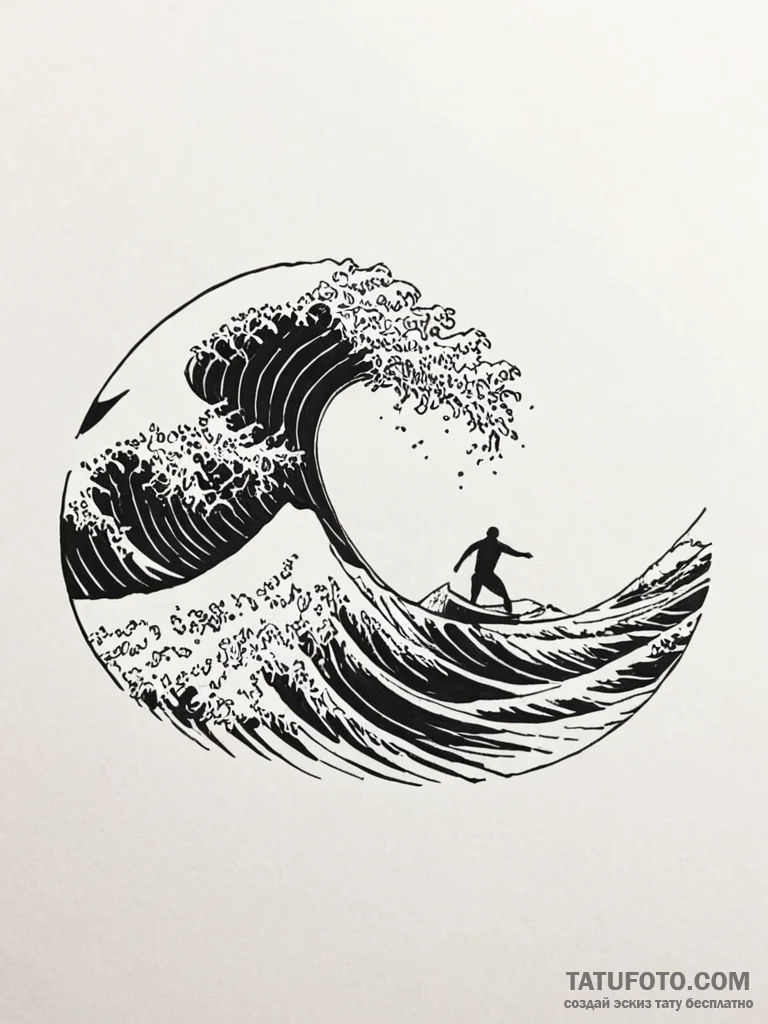 Tattoo design a single, powerful wave, but in... - эскиз тату (№1751023125_0, 27.06.2025 11:18) — Tatufoto.com