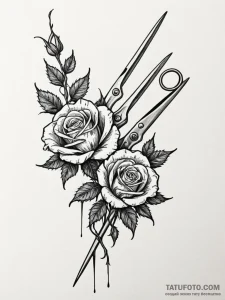 Tattoo design a pair of delicate, sharp sciss... - эскиз тату (№1751023200_0, 27.06.2025 11:20) — Tatufoto.com