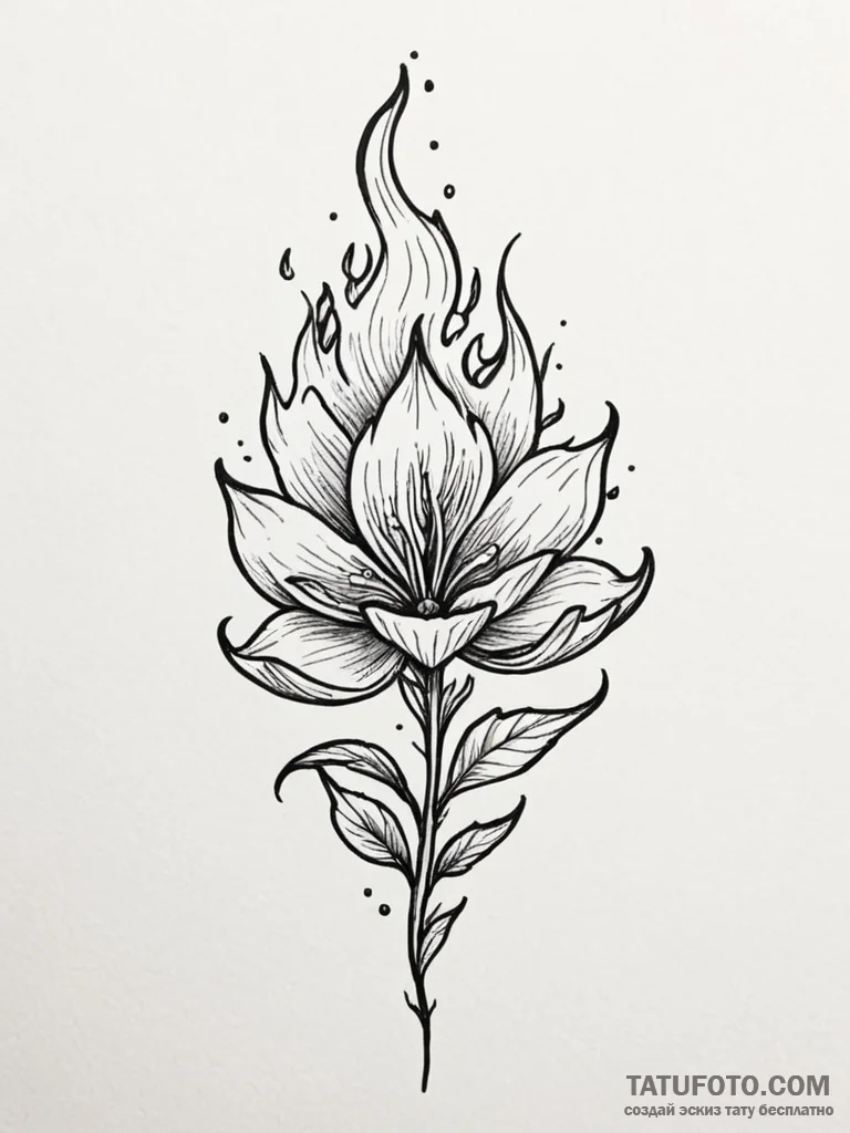 Tattoo sketch a plant whose flowers are tiny,... - эскиз тату (№1751023363_0, 27.06.2025 11:22) — Tatufoto.com