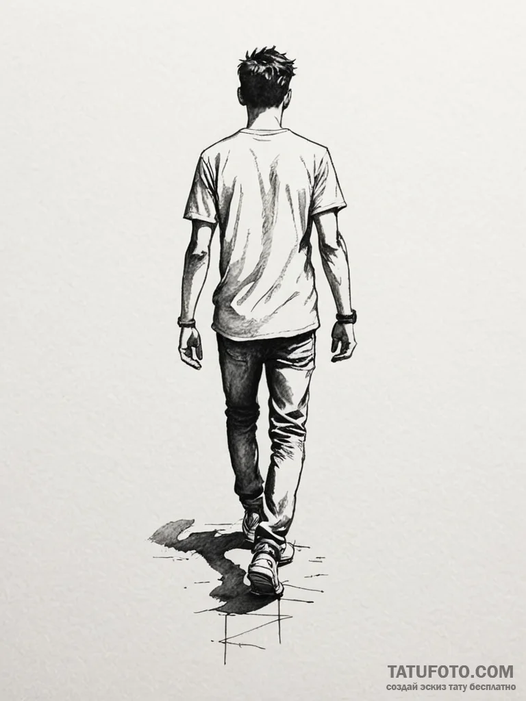 Tattoo sketch a person's shadow that is not a... - эскиз тату (№1751023594_0, 27.06.2025 11:26) — Tatufoto.com