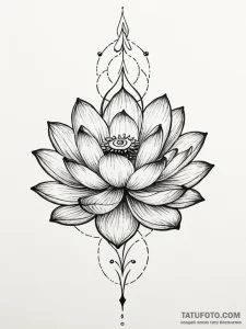 Tattoo sketch a lotus flower, its petals open... - эскиз тату (№1751024136_0, 27.06.2025 11:35) — Tatufoto.com