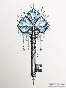 Tattoo design a key made of ice, slowly melti... - эскиз тату (№1751024294_0, 27.06.2025 11:38) — Tatufoto.com