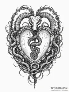 Tattoo sketch an uroboros serpent forming a p... - эскиз тату (№1751024684_0, 27.06.2025 11:44) — Tatufoto.com