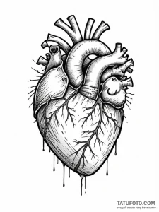 Tattoo design a human heart wrapped in bandag... - эскиз тату (№1751024839_0, 27.06.2025 11:47) — Tatufoto.com