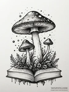 Tattoo sketch a mushroom, not on the forest f... - эскиз тату (№1751024909_0, 27.06.2025 11:48) — Tatufoto.com