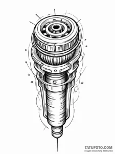 Tattoo design a car's gear stick, in the proc... - эскиз тату (№1751033794_0, 27.06.2025 14:16) — Tatufoto.com
