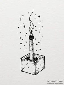 Tattoo sketch a single, unlit matchstick held... - эскиз тату (№1751033964_0, 27.06.2025 14:19) — Tatufoto.com