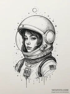 Tattoo design a spacesuit helmet, its visor r... - эскиз тату (№1751034129_0, 27.06.2025 14:22) — Tatufoto.com