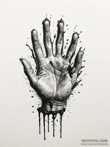 Tattoo sketch a person's hands washing away d... - эскиз тату (№1751035787_0, 27.06.2025 14:49) — Tatufoto.com