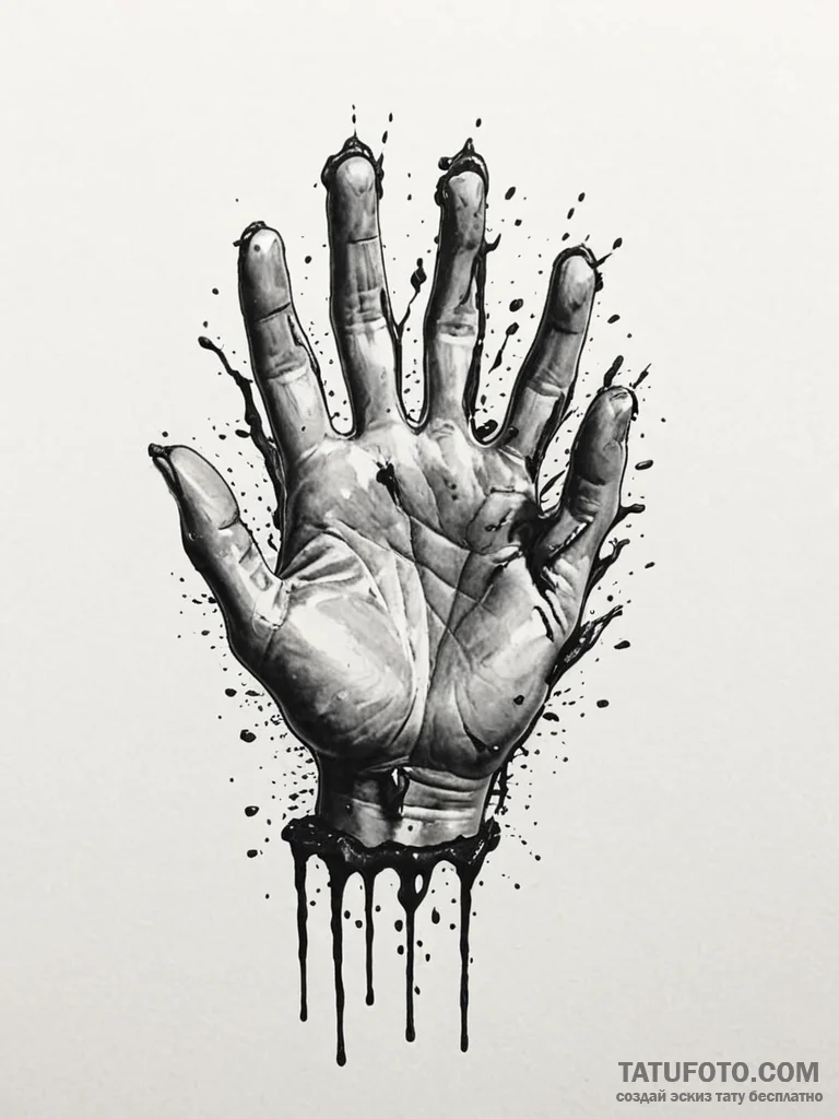 Tattoo sketch a person's hands washing away d... - эскиз тату (№1751035787_0, 27.06.2025 14:49) — Tatufoto.com