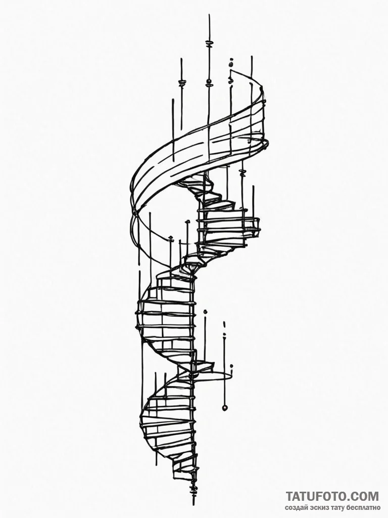 Tattoo design a minimalist staircase that is... - эскиз тату (№1751035952_0, 27.06.2025 14:52) — Tatufoto.com