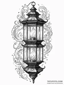 Tattoo sketch a beautiful, intricate lantern... - эскиз тату (№1751036198_0, 27.06.2025 14:56) — Tatufoto.com