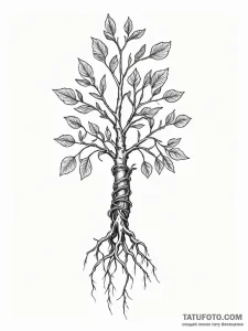Tattoo design a minimalist tattoo of a plant'... - эскиз тату (№1751037258_0, 27.06.2025 15:14) — Tatufoto.com