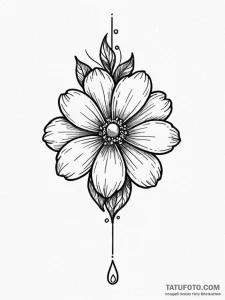 Tattoo design a flower with a single, perfect... - эскиз тату (№1751037575_0, 27.06.2025 15:19) — Tatufoto.com