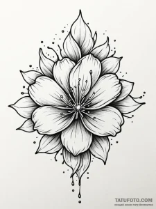 Tattoo sketch a flower with its petals made o... - эскиз тату (№1751037908_0, 27.06.2025 15:25) — Tatufoto.com