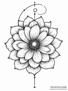Tattoo sketch a flower with a spiral galaxy a... - эскиз тату (№1751037991_0, 27.06.2025 15:26) — Tatufoto.com