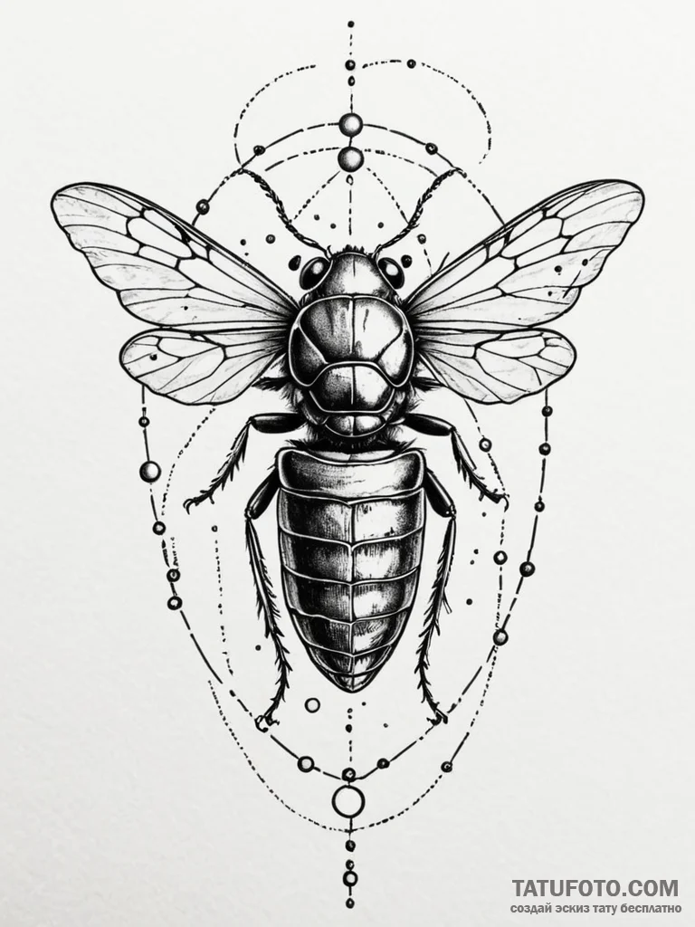 Tattoo sketch a cicada's empty shell, rendere... - эскиз тату (№1751038068_0, 27.06.2025 15:27) — Tatufoto.com
