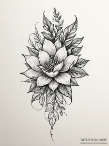 Tattoo design a plant whose shadow is a compl... - эскиз тату (№1751038487_0, 27.06.2025 15:34) — Tatufoto.com