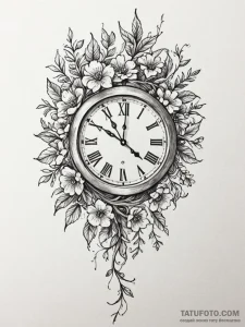 Tattoo design a beautiful, intricate clock, b... - эскиз тату (№1751038572_0, 27.06.2025 15:36) — Tatufoto.com