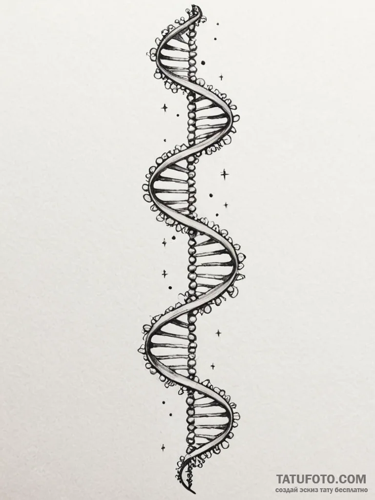 Tattoo sketch a person's dna helix, but the s... - эскиз тату (№1751038973_0, 27.06.2025 15:42) — Tatufoto.com