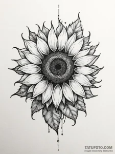 Tattoo sketch a sunrise, but instead of the s... - эскиз тату (№1751039541_0, 27.06.2025 15:52) — Tatufoto.com