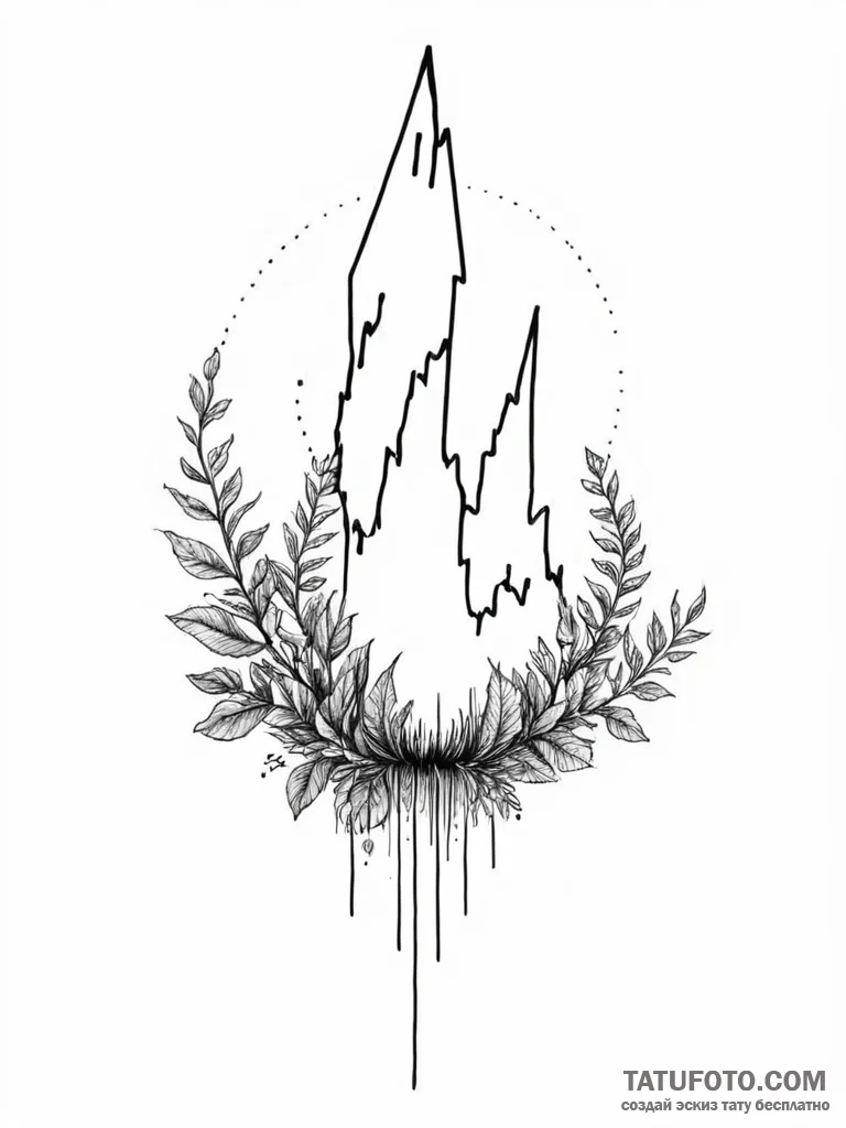 Tattoo sketch a plant growing in the shape of... - эскиз тату (№1751040435_0, 27.06.2025 16:07) — Tatufoto.com