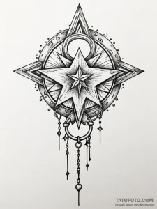 Tattoo design a single, powerful star that is... - эскиз тату (№1751040607_0, 27.06.2025 16:10) — Tatufoto.com