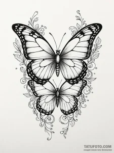 Tattoo sketch a butterfly with its wings bein... - эскиз тату (№1751042035_0, 27.06.2025 16:33) — Tatufoto.com