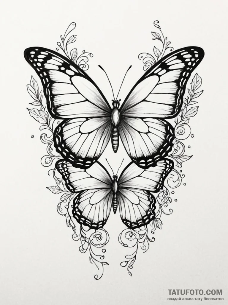 Tattoo sketch a butterfly with its wings bein... - эскиз тату (№1751042035_0, 27.06.2025 16:33) — Tatufoto.com