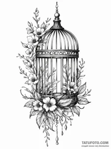 Tattoo design a beautiful, ornate cage, but t... - эскиз тату (№1751042381_0, 27.06.2025 16:39) — Tatufoto.com