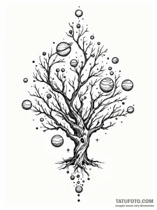 Tattoo sketch a tree whose fruits are tiny, g... - эскиз тату (№1751042457_0, 27.06.2025 16:40) — Tatufoto.com