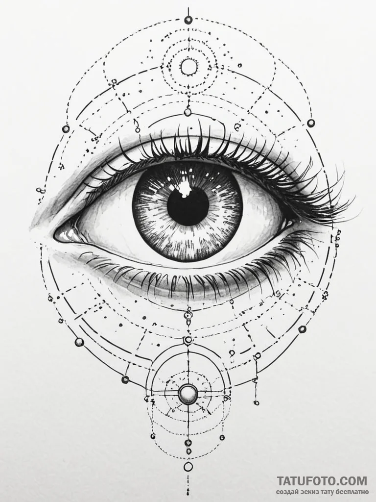 Tattoo sketch a person's eye, with the iris b... - эскиз тату (№1751042623_0, 27.06.2025 16:43) — Tatufoto.com