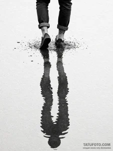 Tattoo design a person's reflection in a pudd... - эскиз тату (№1751043765_0, 27.06.2025 17:02) — Tatufoto.com
