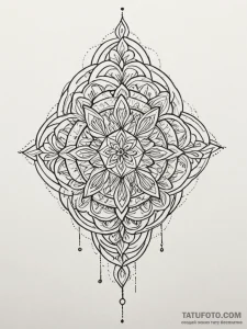 Tattoo sketch a complex, interwoven pattern t... - эскиз тату (№1751044284_0, 27.06.2025 17:11) — Tatufoto.com