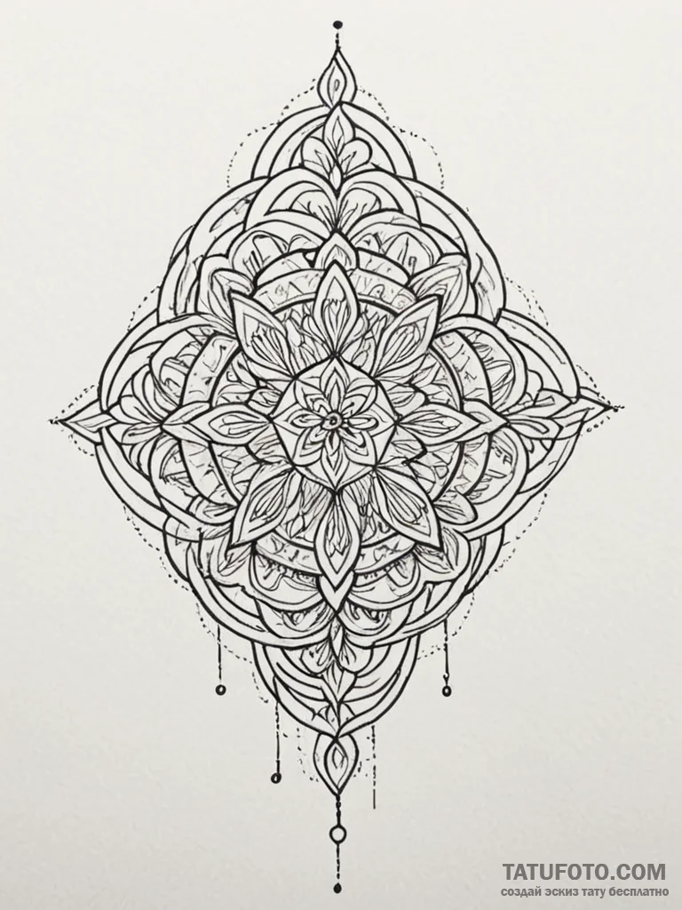 Tattoo sketch a complex, interwoven pattern t... - эскиз тату (№1751044284_0, 27.06.2025 17:11) — Tatufoto.com